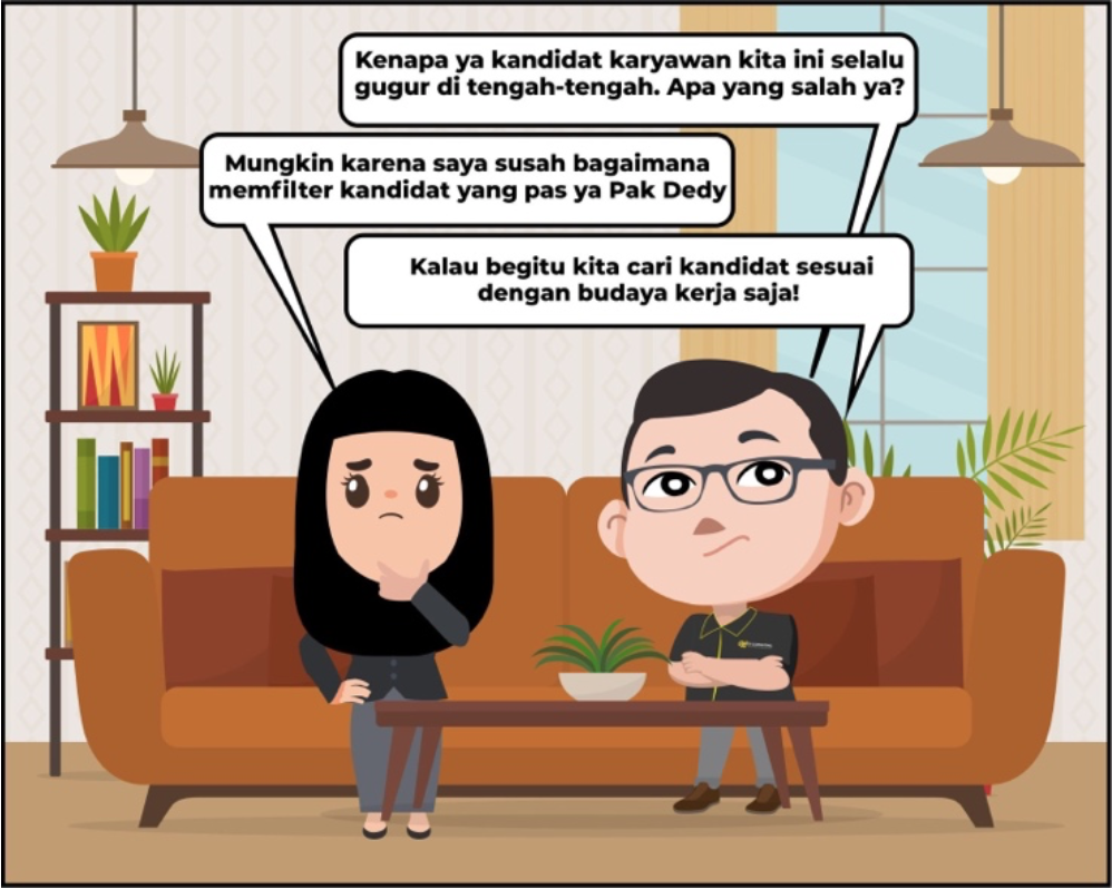 Berdiskusi dengan HRD mencari kandidat karyawan terbaik