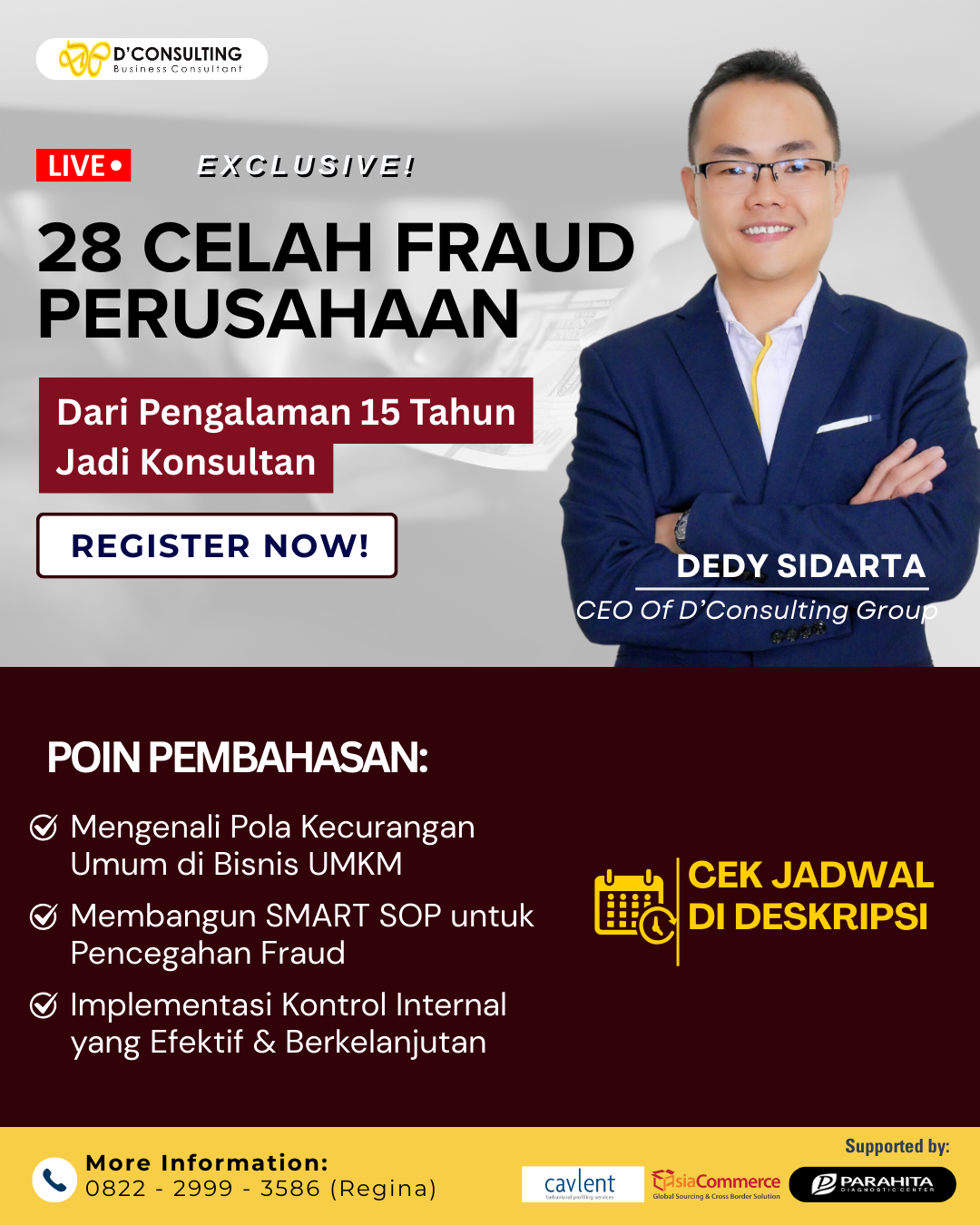 Flyer Webinar: 28 Celah Fraud Perusahaan
